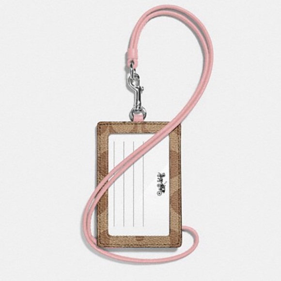 🆕 Coach Signature Petal Pink ID Badge Lanyard - Picture 4 of 8